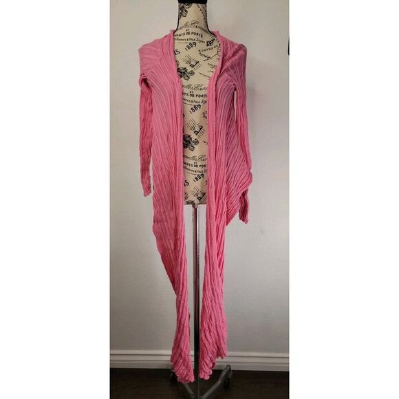 Ioanna Kourbela OS Archetypes Wrap Cardigan Lagenlook Pink Top Cotton Basics - Picture 3 of 9